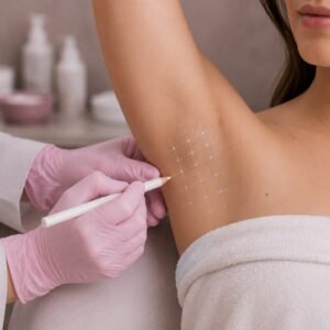 Tratamiento médico de la sudoración excesiva axilar